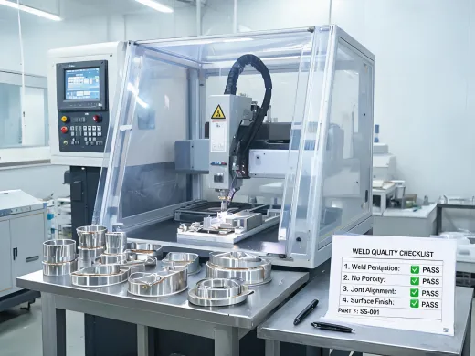 Laser welding and finishing cell