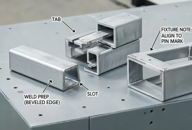 Tube laser parts for machinery frames